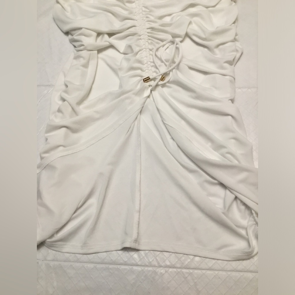 INC International Concepts White Strapless Ruched Dress - Picture 3 of 15